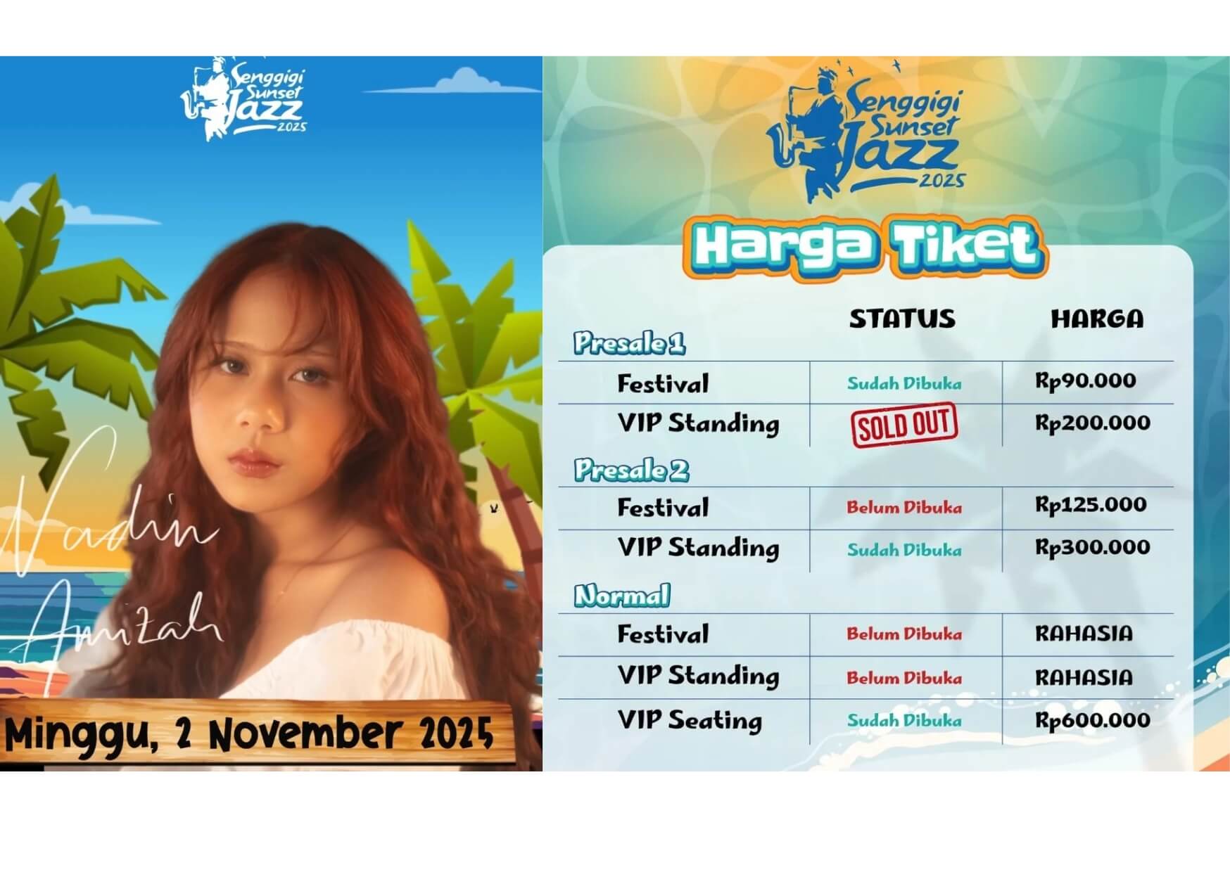 Nadin Amizah Ikut Meriahkan Senggigi Sunset Jazz 2025, Cek Harga Tiketnya Disini!
