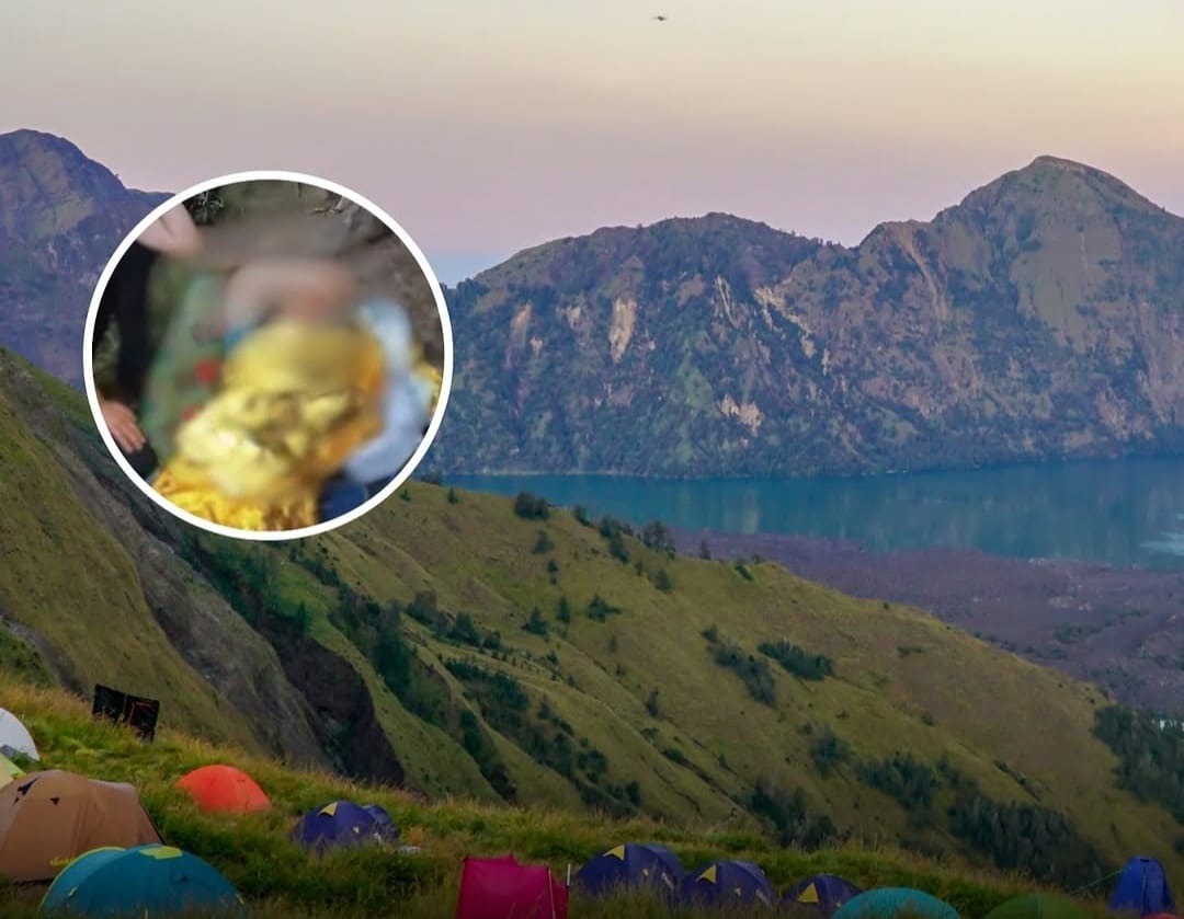 Pendaki Asing Asal Swiss Alami Kecelakaan di Jalur Rinjani, Evakuasi Udara Disiapkan