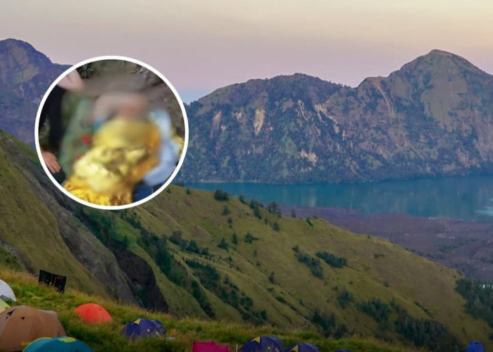 Pendaki Asing Asal Swiss Alami Kecelakaan di Jalur Rinjani, Evakuasi Udara Disiapkan