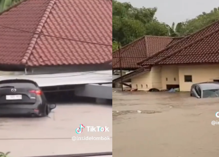 Hujan Deras! Mataram Diterjang Banjir, Rumah Terendam hingga Mobil Hanyut